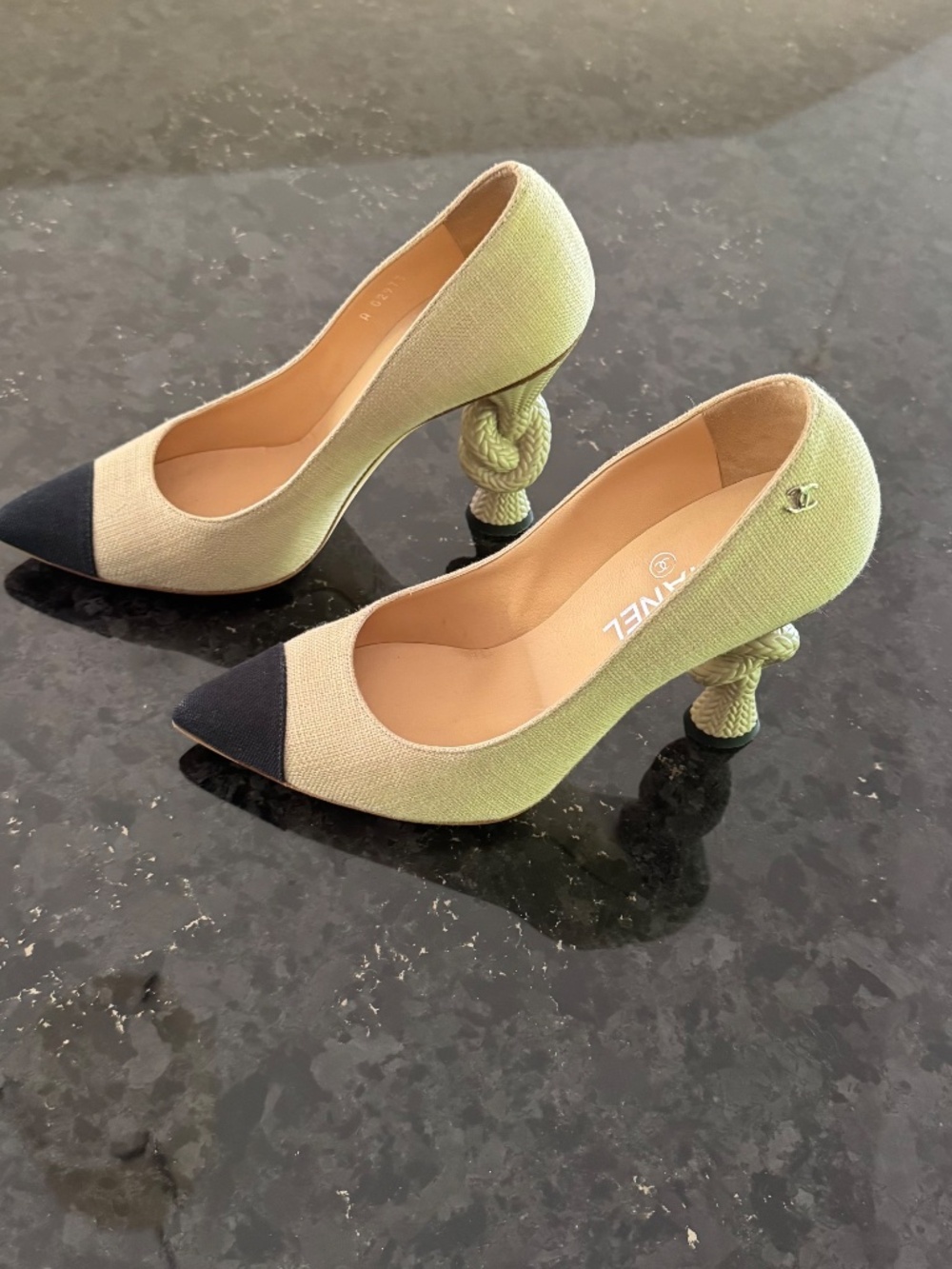 Chanel Colorblock Pattern Pumps - Picture 2 of 13